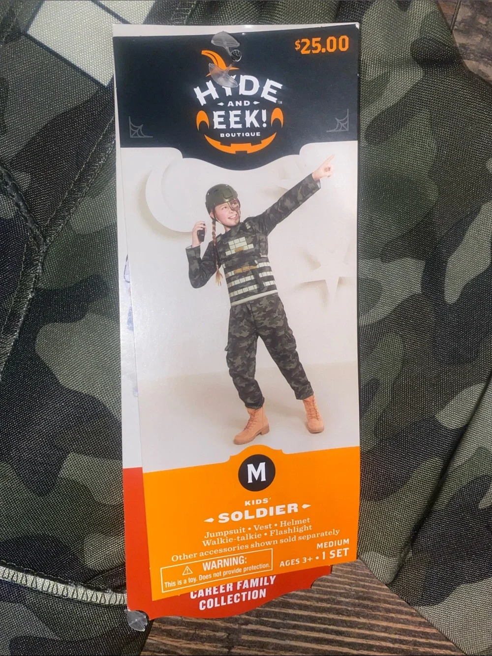 Hyde and Eek! Kids' Green Camo Soldier Costume - Medium 8 - 10